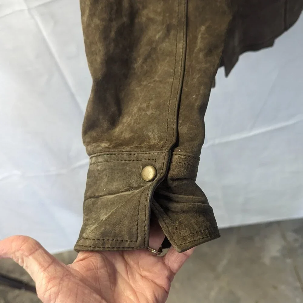 Coldwater Creek Size Medium Distressed Suede Jacket in Brown - Picture 6 of 12